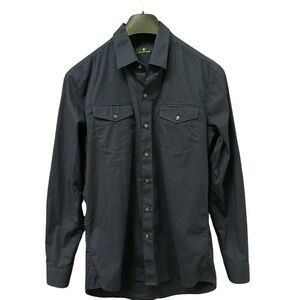 7 Diamonds S indigo long sleeve button down dress shirt with tab pockets